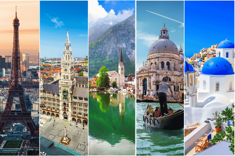 تور دور اروپا: فرانسه،آلمان،اتریش،ایتالیا،یونان